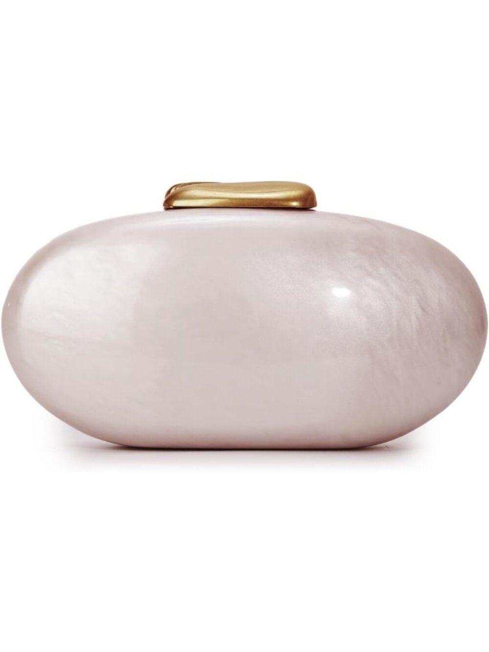 Women's Begie Acrylic Shell Clutch Purse Oval Seashell Wedding Evening Bag